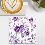 Flower-floral-design-paper-pattern-purple-watercolor-flowers-vector-material-90d2d381fc90ea7e9bf8355 UV Print Square Tile Coaster  Front