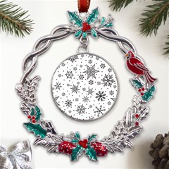 Snowflake-icon-vector-christmas-seamless-background-531ed32d02319f9f1bce1dc6587194eb Metal X mas Wreath Holly Leaf Ornament by saad11