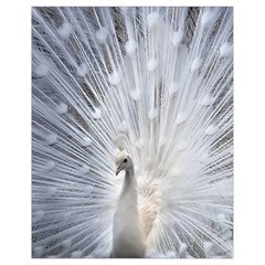 White Peacock Bird Drawstring Bag (small) by Ndabl3x