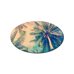 Palm Trees Beauty Nature Clouds Summer Sticker (oval) by Cemarart