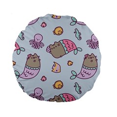 Pusheen Cat Cute Standard 15  Premium Flano Round Cushions by Grandong