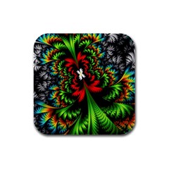 Kaleidoscopic Tropic Rubber Square Coaster (4 Pack) by Grandong