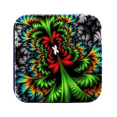 Kaleidoscopic Tropic Square Metal Box (black) by Grandong