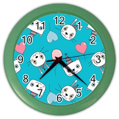 Cat Bunny Color Wall Clock by Grandong