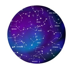 Realistic Night Sky Poster With Constellations Mini Round Pill Box (pack Of 3) by Grandong