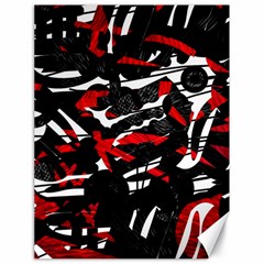 Shape Line Red Black Abstraction Canvas 18  X 24  by Cemarart