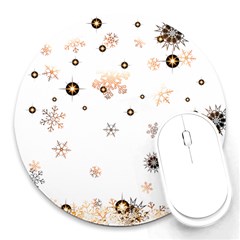 Golden-snowflake Round Mousepad by saad11