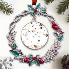 Golden-snowflake Metal X mas Wreath Holly Leaf Ornament by saad11