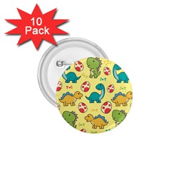 Seamless Pattern With Cute Dinosaurs Character 1 75  Buttons (10 Pack) by Ndabl3x