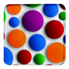 Abstract Dots Colorful Square Glass Fridge Magnet (4 Pack) by nateshop