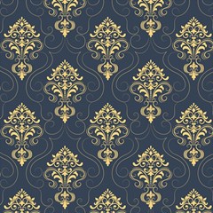 Floral Damask Pattern Texture, Damask Retro Background Play Mat (square) by nateshop