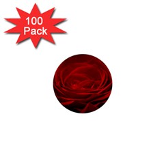 Rose Red Rose Red Flower Petals Waves Glow 1  Mini Buttons (100 Pack)  by Proyonanggan