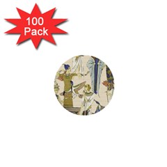 Egyptian Paper Woman Dress Design 1  Mini Buttons (100 Pack)  by Proyonanggan