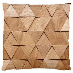 Wooden Triangles Texture, Wooden Wooden Standard Premium Plush Fleece Cushion Case (two Sides) by nateshop