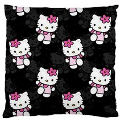 Hello Kitty, Pattern, Supreme Standard Premium Plush Fleece Cushion Case (one Side) by nateshop