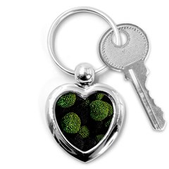 Berry,note, Green, Raspberries Key Chain (heart) by nateshop