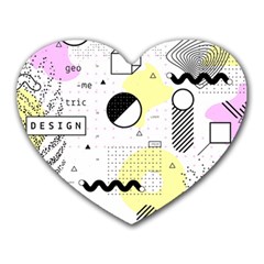 Graphic Design Geometric Background Heart Mousepad by Grandong