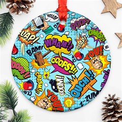 Graffiti Word Seamless Pattern Ornament (round) by Bedest