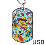 Graffiti Word Seamless Pattern Dog Tag USB Flash (One Side) Front