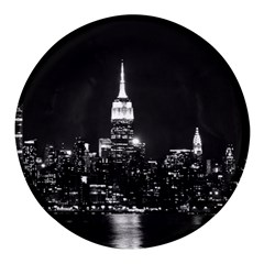 Photography Of Buildings New York City  Nyc Skyline Round Glass Fridge Magnet (4 Pack) by Cemarart