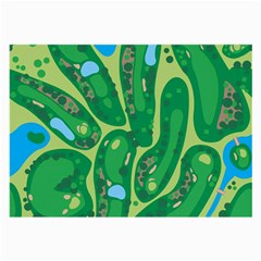 Golf Course Par Golf Course Green Large Glasses Cloth (2 Sides) by Cemarart