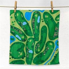 Golf Course Par Golf Course Green Face Towel by Cemarart