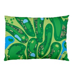 Golf Course Par Golf Course Green Pillow Case by Cemarart