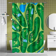 Golf Course Par Golf Course Green Shower Curtain 48  X 72  (small)  by Cemarart