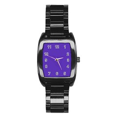 Ultra Violet Purple Stainless Steel Barrel Watch by bruzer