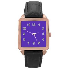 Ultra Violet Purple Rose Gold Leather Watch  by bruzer