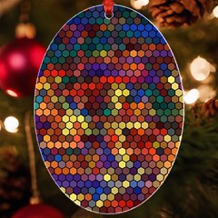 Hexagon Honeycomb Pattern Design Uv Print Acrylic Ornament Oval by Ndabl3x