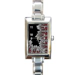 Abstract City Retro Sunset Night Rectangle Italian Charm Watch Front