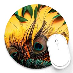 City Lights Sky Landmark Painting Round Mousepad by Cemarart