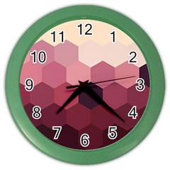 Hexagon Valentine Valentines Color Wall Clock by Grandong