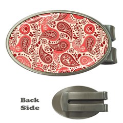 Paisley Red Ornament Texture Money Clips (oval)  by nateshop