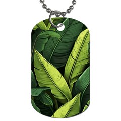 Banana Leaves Pattern Dog Tag (one Side) by goljakoff