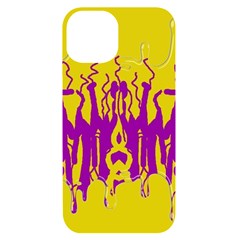 Yellow And Purple In Harmony Iphone 14 Black Uv Print Case by pepitasart