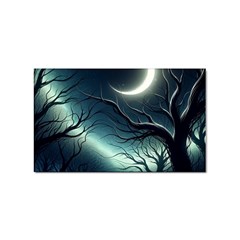 Moon Moonlit Forest Fantasy Midnight Sticker (rectangular) by Cemarart