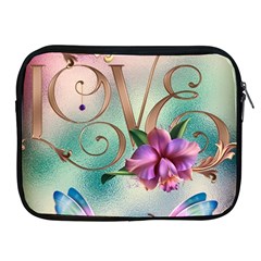 Love Amour Butterfly Colors Flowers Text Apple Ipad 2/3/4 Zipper Cases by Grandong