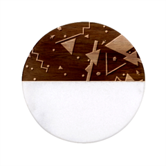 Triangles, Triangle, Colorful Classic Marble Wood Coaster (round)  by nateshop