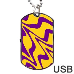 Waves Pattern Lines Wiggly Dog Tag Usb Flash (one Side) by Cemarart