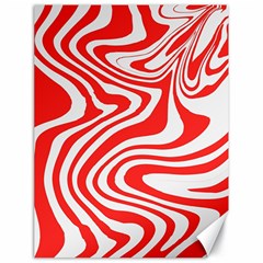 Red White Background Swirl Playful Canvas 18  X 24  by Cemarart