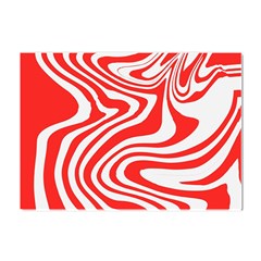 Red White Background Swirl Playful Crystal Sticker (a4) by Cemarart