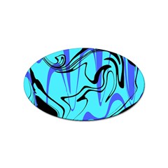 Mint Background Swirl Blue Black Sticker (oval) by Cemarart