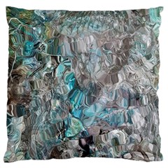 Mono Turquoise Blend Standard Premium Plush Fleece Cushion Case (two Sides) by kaleidomarblingart