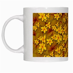 Blooming Flowers Of Lotus Paradise White Mug by pepitasart