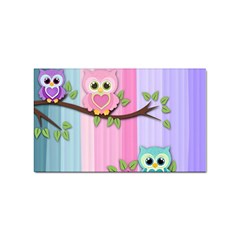 Owls Family Stripe Tree Sticker Rectangular (10 Pack) by Bedest