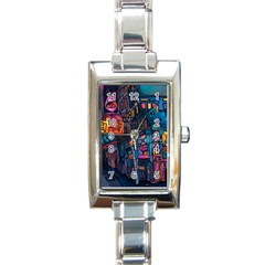 Wallet City Art Graffiti Rectangle Italian Charm Watch by Bedest