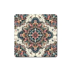 Floral Pattern Flowers Square Magnet by Grandong