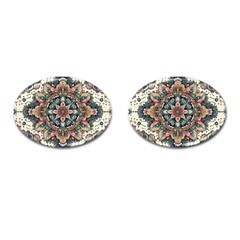 Floral Pattern Flowers Cufflinks (oval) by Grandong